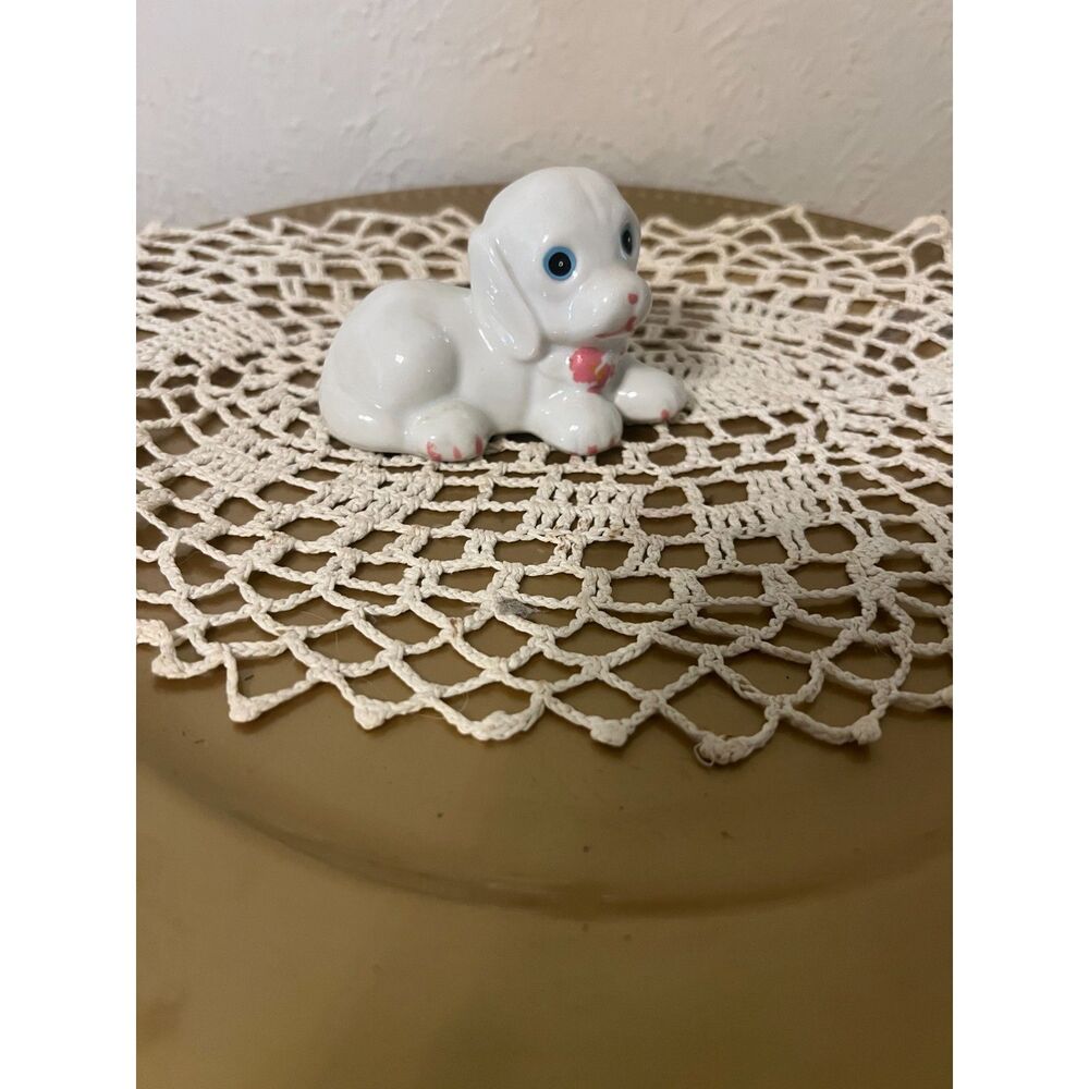 Vintage Porcelain Little Dog Figurine